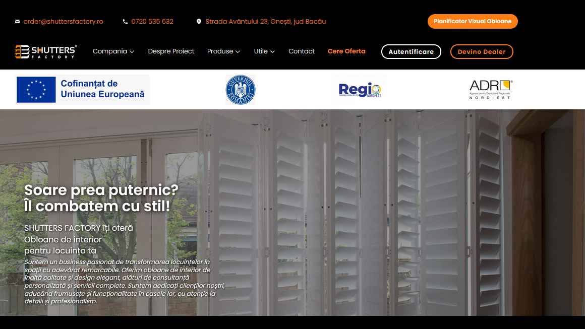 Shutters Factory European B2B manufacturing and wholesale web portal