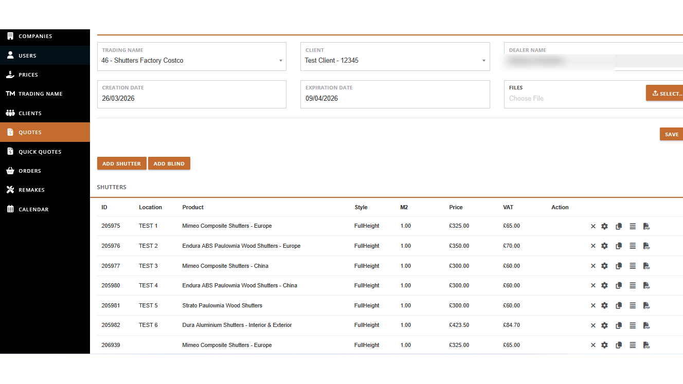 Quick Quote generation and multi-tier B2B pricing management