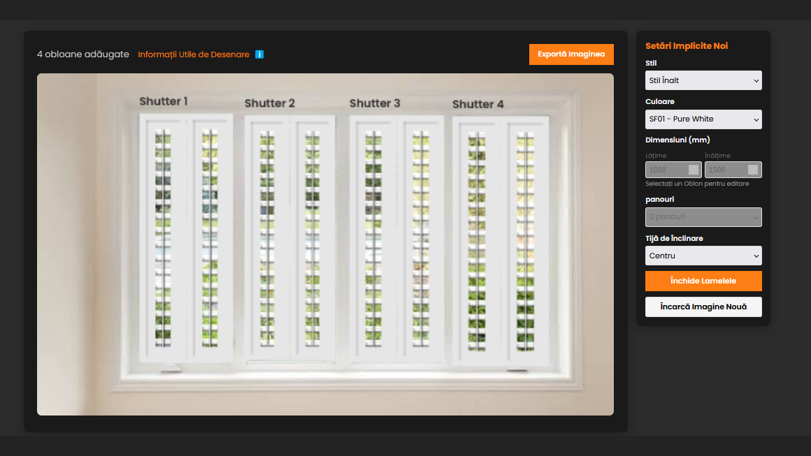 Plantation Shutters Planner and room photo visualiser tool