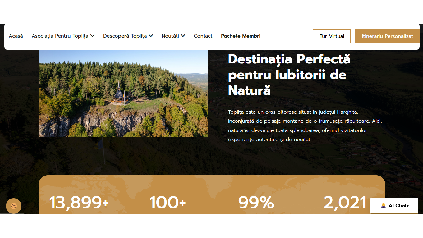 Visit Toplița destination website homepage and tourism activities catalogue